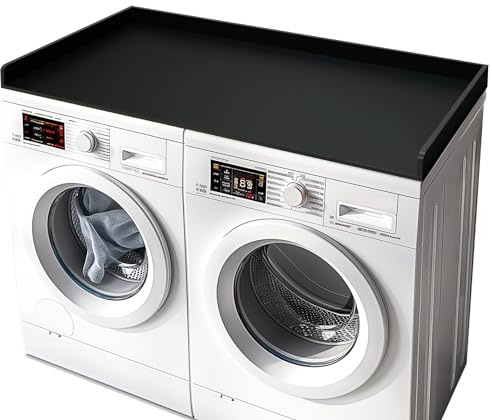 Gashell Washer Dryer Countertop, 27.5 x 54 Bamboo Washer and Dryer Countertop for Laundry Room Organization(Black)