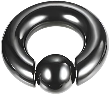 Decentraland 1 Stück Schwarz 6G Edelstahl Nase Septum Ohrringe Nippel Captive Bead Ring Federkugel Ringe Werkzeug Oberfläche Piercing Schmuck für Männer und Frauen 12–16 mm