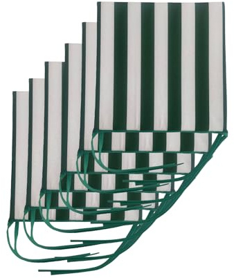 Il Tuo Artigiano Design Lot de 6 coussins pour chaises de jardin, fabriqués en Italie, coussins pour chaises de cuisine, 40 x 40 cm, épaisseur 4 cm, tissu coton, rembourrage en éponge (blanc et vert)