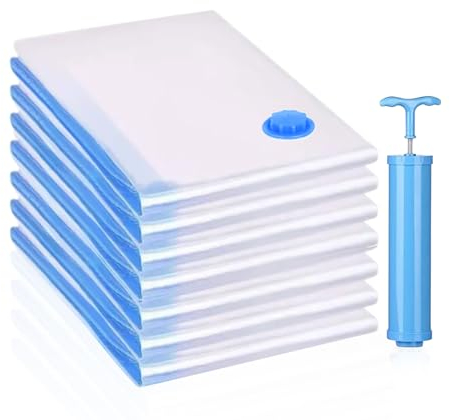 7 Stück Vakuumbeutel für Kleidung Mit Luftdichtem Ventil 70x50cm - Wiederverwendbare Vakuumierbeutel für Reise, Bettdecken, Bettwäsche, Kissen