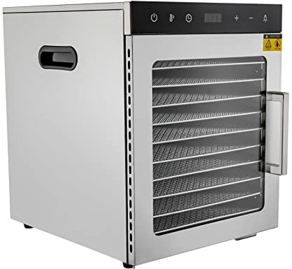 Disidratatore a 10 vassoi per essiccatore a temperatura regolabile 30 – 90 ℃ e 24 ore, timer per essiccazione frutta, carne, verdura e fiori, 800 W 220 V