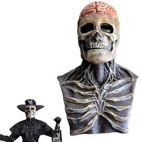 Xiujuers Halloween Maske Totenkopf, Totenkopf Maske mit Beweglichem Kiefer, Skelett Maske Halloween, Halloween Skull Mask, Skull Maske Herren, Halloween Schädel Maske für Halloween Cosplays