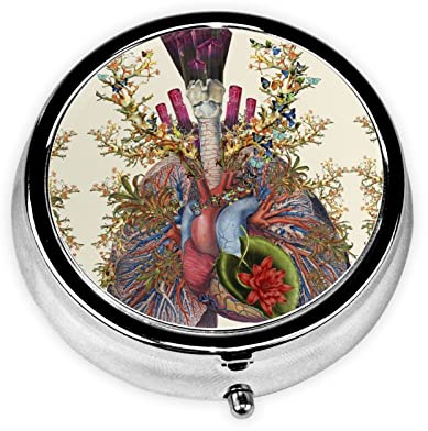 Heart Lungs Mini Medicine Box Storage Container Organizer Portable Pocket Medicine Box Pill Container