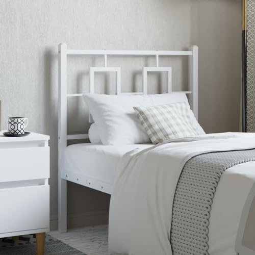 Homgoday Mobili Kopfteil aus Metall, weiß, 75 cm, Kopfteil, Kopfteil für Doppelbett, Rückenlehne für Bett und Sofa, Modell 374316