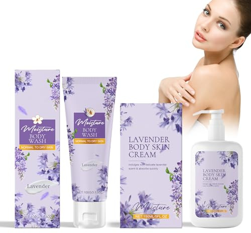 Gel Douche Lavande Et Lotion Corporelle À La Lavande, Lait Corporel Hydratant, Gel Douche Apaisant, Bain Moussant Relaxant, Crème Corps Hydratante, Doux Et Hydratant Pour La Peau