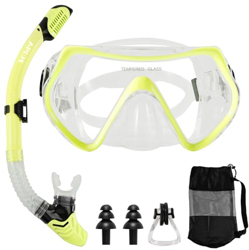 APLOS Snorkel Set para Adulto-Snorkel Gafas Buceo Adulto Mascara Snorkel con Máscara Antivaho, Gafas de Buceo Adulto para Snorkel Natación y Buceo