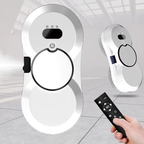 Robot Lavavetri, Robot Lavavetri Elettrico Intelligente con Forte Aspirazione da 5600 Pa, Robot Aspirapolvere per Vetri per Finestre con Telecomando, Aspirapolvere per Finestre A Molti Piani per