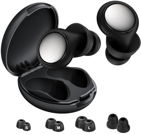 Tappi Orecchie Dormire, Tappi per le Orecchie Resistenti al Rumore di 30 db, Tappi per le Orecchie Riutilizzabili in Silicone ultra confortevoli, per Concerti, Viaggi, S/M/L/doppio strato