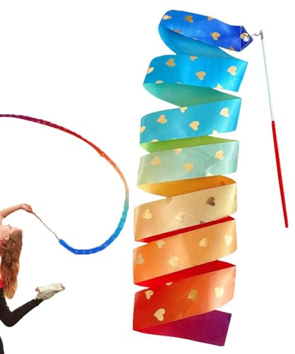 Ruban Gymnastique Rythmique Motif Cœur, Bâton Twirling
