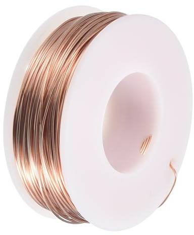 QUARKZMAN Weicher Schmuckdraht 0.6mm, 50m Kupferdraht Basteldraht Zum Basteln Anlaufbeständiger Perlendraht für Halsketten Armbänder Ring