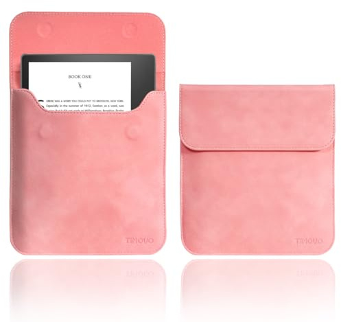 TiMOVO 7 Inch Sleeve Case, Compatible with All 7'' E-Reader Book (10th Gen. 2019/9th Gen. 2017) & Kobo Devices, Protective Sleeve Cover Pouch Bag Carrying Case for eReader, Pink