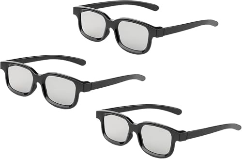 Reald 3D Brille, zirkuläre polarisierte Nicht blinkende Passive für Reald Format Kino/Passive polarisierte 3D TV Projektor für 3D Brille, die 3D TV und Kino unterstützt (3pcs)