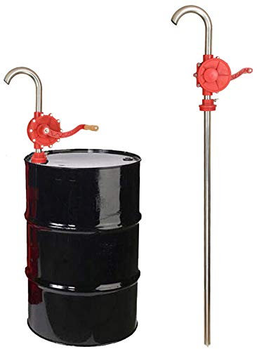 Pompa a manovella, pompa per fusti di petrolio a manovella, pompa autoadescante per gasolio e olio combustibile in acciaio inossidabile ABS, pompa a manovella per fusti da 55 galloni e 200 litri
