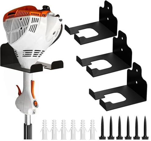 JNIHEEP Garage Organizer Trimmer Rack, Garden Power Tool Hanger Weed Whackers Holder Wall Mounted for Grass Trimmer, Hedge Trimmer, Garage Trimmer, Garden Tools,3 Pack