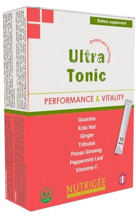 NUTRIGÉE - Ultra Tonic- Performance et Vitalité - Formule renforcée - Vitamines et Plantes - 10 sticks - Programme de 10 Jours - Fabriqué en France