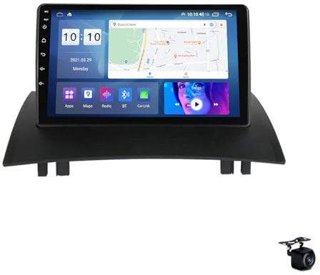 Android 14 Double Din Car Stereo Radio for R-ENAULT MEGANE 2 2002-2009 9 GPS Sat Nav Navigation Multimedia Video Player with DSP FM BT Wifi SWC 4G 5G Carplay Plug And Play,M100S