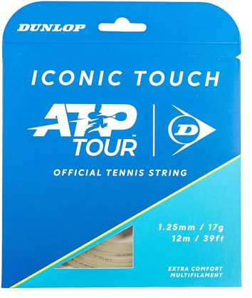Dunlop Iconic Touch Natural Tennis Strings – Premium-Multifilament für Komfort, Gefühl und Kontrolle
