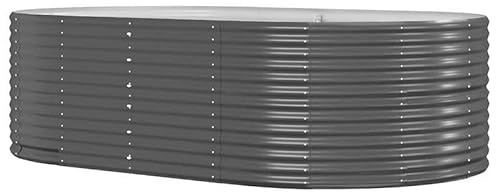 Trädgårdsbädd av galvaniserat stål 212 x 140 x 68 cm – hållbar och väderbeständig för grönsaker, örter och blommor – perfekt för trädgård, terrass eller balkong