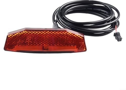 Yhenlovtt Ebike Rear LED Tail Light For 24V/36V/48V Electric Bicycle Or E-Scooter, 7 LED Safety Lamp With 120Cm Cable, For SM Or Waterproof Connector