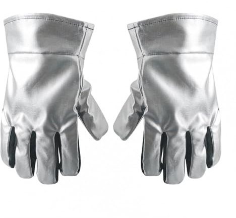 MotiveTech Guantes de Soldadura Resistentes Al, Manoplas de Aluminio, Guantes de Trabajo, Manoplas de Soldador para Chimenea, Jardinería, Cocina, Camping Y