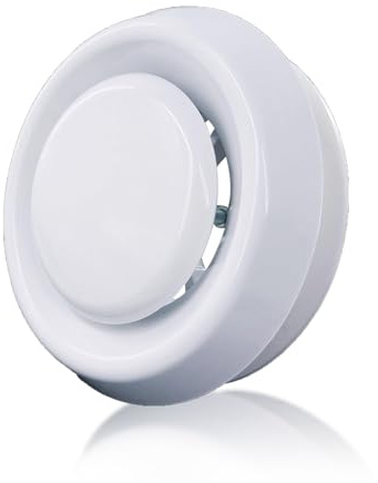 Xiciki Round Ceiling Vent 100mm / 4 Inch, Extractor Fan Vent Cover, Adjustable Plastic Air Diffuser with Retaining Ring for Bathroom, Kitchen, Toilet, Office