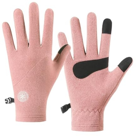 MFXFKOKGAX Guanti Da Equitazione, Corsa, Ciclismo, Sport All'aria Aperta, Uomo, Donna, Sottili, Morbidi E Caldi, Con Dita Intere Touchscreen(Pink)