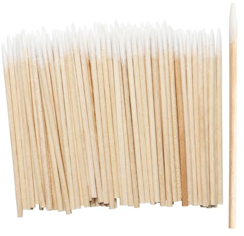 Tattoo-Wattestäbchen, 300 Stück Applikatorstäbchen mit Holzgriffspitze für Permanent-Make-up und Augenbrauenkosmetik, für zu Hause