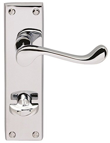 Carlisle Brass Victorian Scroll Lever On Backplate - Bathroom 57mm c/c - Polished Chrome - Includes a pair of handles & fixings