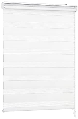 Victoria M. Tenda a Rullo Doppia Giorno e Notte, Per Porte e Finestre, Montaggio a Parete e Soffitto, 160 x 230 cm, Bianco