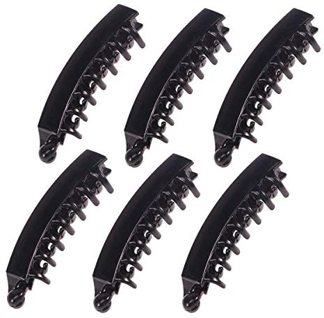 Frcolor Banane Haarspange Pferdeschwanz Halter Kopfschmuck für Frauen Mädchen 6 Stück (Schwarz)