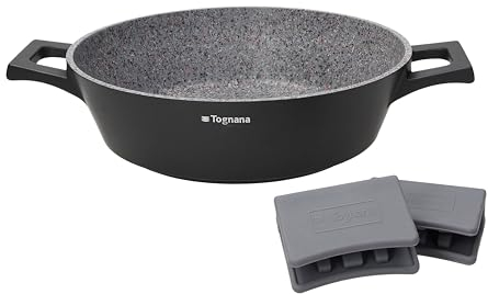 Tognana Ambiziosa, tegame a 2 Manici Con Presine 28 Cm Alluminio Grigio