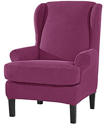 BXFUL Jacquard Sesselbezug, Sessel-Überwürfe Ohrensessel Überzug Bezug Sesselhusse Sessel Sesselbezug, Elastisch Stretch Husse für Ohrensessel (Lila)