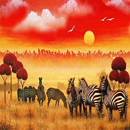 Puzzle 5000 Teile, Tiere auf dem afrikanischen Grasland Impossible Puzzle, Geschicklichkeitsspiel für die ganze Familie, farbenfrohes Legespiel, Erwachsenenpuzzle ab 14 Jahren-61.61x41.53 Zoll (156.5
