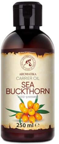 Sanddornöl 250 ml - Hippophae Rhamnoides - Kaltgepresst - Sanddorn Öl - Rein & Natürlich - Trägeröl - Pflegeöl - Body Öl - für Hautpflege - Gesicht - Körperpflege - Sea Buckthorn Oil