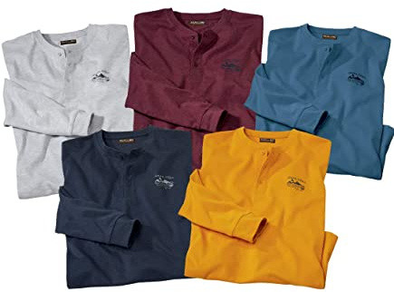ATLAS FOR MEN - 5er-Pack Langarmshirts - 5XL