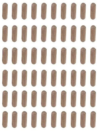 Kupplungsstecker aus Holz, Dübel aus Holz für Bohrung - gerillte Holzstifte für Möbel, Schubladen und Regale für Möbel und Heimwerker (60 Stück - 8 x 35 mm)