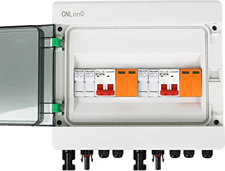 Solar Anschlusskasten Photovoltaik, DC500V Überspannungsschutz UV-beständig Blitzschutz Für PV anlage IP65 wasserdicht Gehäuse Solarstromsystem (2 in 2 Out 25A)