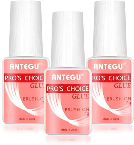 Extra starker Kleber für Nägel - inklusive Pinsel, 3 x 7 g Nagelverlängerung, Kleber, für Acrylspitzen und Kleber für künstliche Nägel