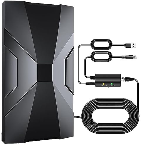 COMBLU Antenna TV per Smart TV, antenna digitale HDTV amplificata, interurbana interno/esterno, supporta 4K 1080p tutti i televisori