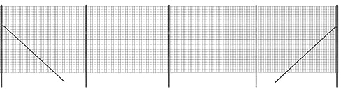 vidaXL Clôture en Treillis Métallique, Panneau de Clôture Décoratif, Barrière de Protection Jardin Patio Extérieur, Anthracite 1,8x10 m