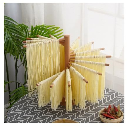 zklaseot Pasta Drying Rack, Pasta Drying Rack, Homemade Fresh Spaghetti Stand Dryer Noodle Hanger for Kitchen with 16 Arms, Quickly Set Up, Large Storage