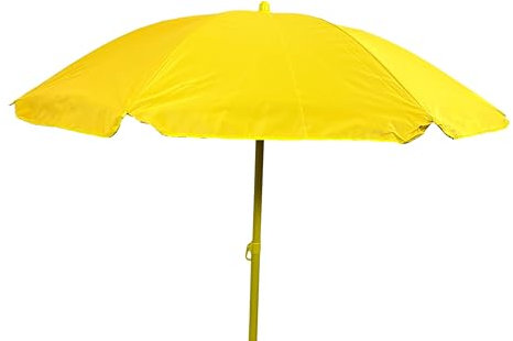 LIFE IS Ombrellone mare da spiaggia 180 cm,8 stecche colorate. Palo 32/35 mm colorato.Tessuto Nylon con spalmatura in argento interna. Giallo