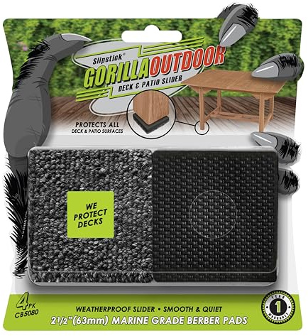 Slipstick GorillaOutdoor Möbelgleiter für harte Oberflächen, wetterfest, 5,4 cm, 4 Stück, robuste Möbelgleiter, für den Innen- und Außenbereich