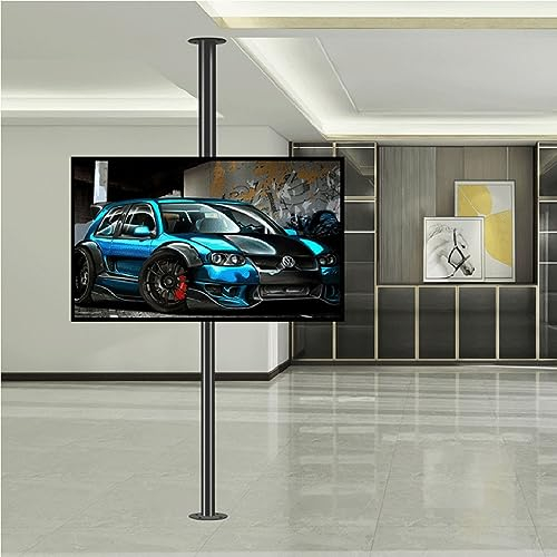 LCD-TV, 360 Grad drehbarer Rahmen, Bodenständer, Trennwand, drehbares Gestell, drehbarer TV-Schrank, drehbare Basis, passend für 32-75-Zoll-LED-Bildschirme, verstellbare, neigbare und schwenkbare TV-