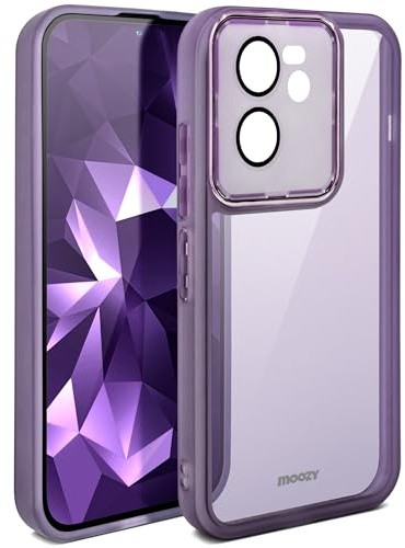 Moozy LumiCase Funda para xiaomi 13t / 13t Pro, Carcasa para xiaomi 13t antigolpes, Capa para xiaomi 13t Pro Transparente Fino, Funda para 13t xiaomi con Protector del Objetivo de la cámara, Púrpura