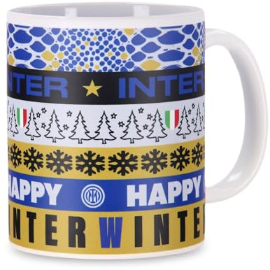 Inter - Tazza Happy Winter in ceramica, Tazza Natalizia, Prodotto Ufficiale Regalo Perfetto per i Tifosi Nerazzurri