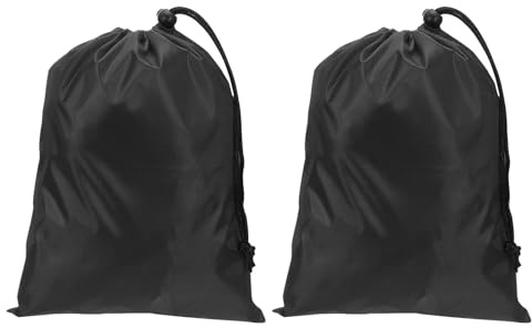 PATIKIL Polyester Wäschesack, 2er Pack 10x8 Heavy Duty Reisebeutel mit Kordelzug Reißfestige Schmutzige Kleidung Aufbewahrung für Reisen Camping Studentenwohnheim, Schwarz