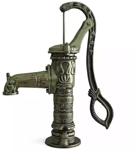 Bomba de Agua Manual Bomba de Mano Antigua para Pozo de Exterior, Grifo de Pozo Profundo de Estilo Antiguo para Decoración, Grifo de Fuente de Agua Subterránea Que Puede Impulsar el Riego(Gold)