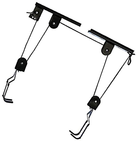 ifundom 2sets Bike Hoist Lift Ceiling Storage Rack for Mountain Bikes Hanging Rack Ceiling Hook for Garage Organization