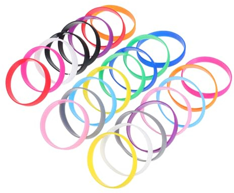 Hemobllo Braccialetti in Silicone 24 Pezzi Morbidi e Portatili per Adulti e Bambini, per Feste, Concerti e Attività All'aperto